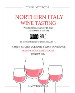 wine tasting dinner Stuart FL | fine dining wine event Stuart FL | exclusive wine dinner Stuart FL