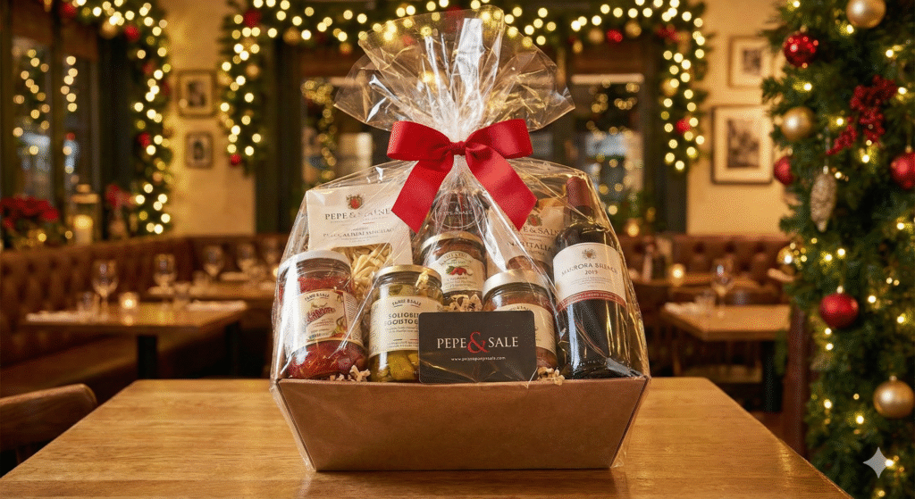 A festive holiday gift setting with a Pepe & Sale gift card. | Black Friday Deals Stuart FL