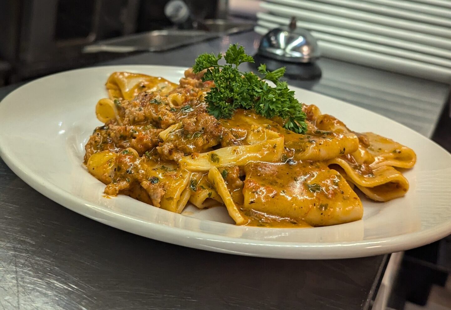 A beautifully crafted dish of authentic Italian food at Pepe & Sale in Stuart, FL.