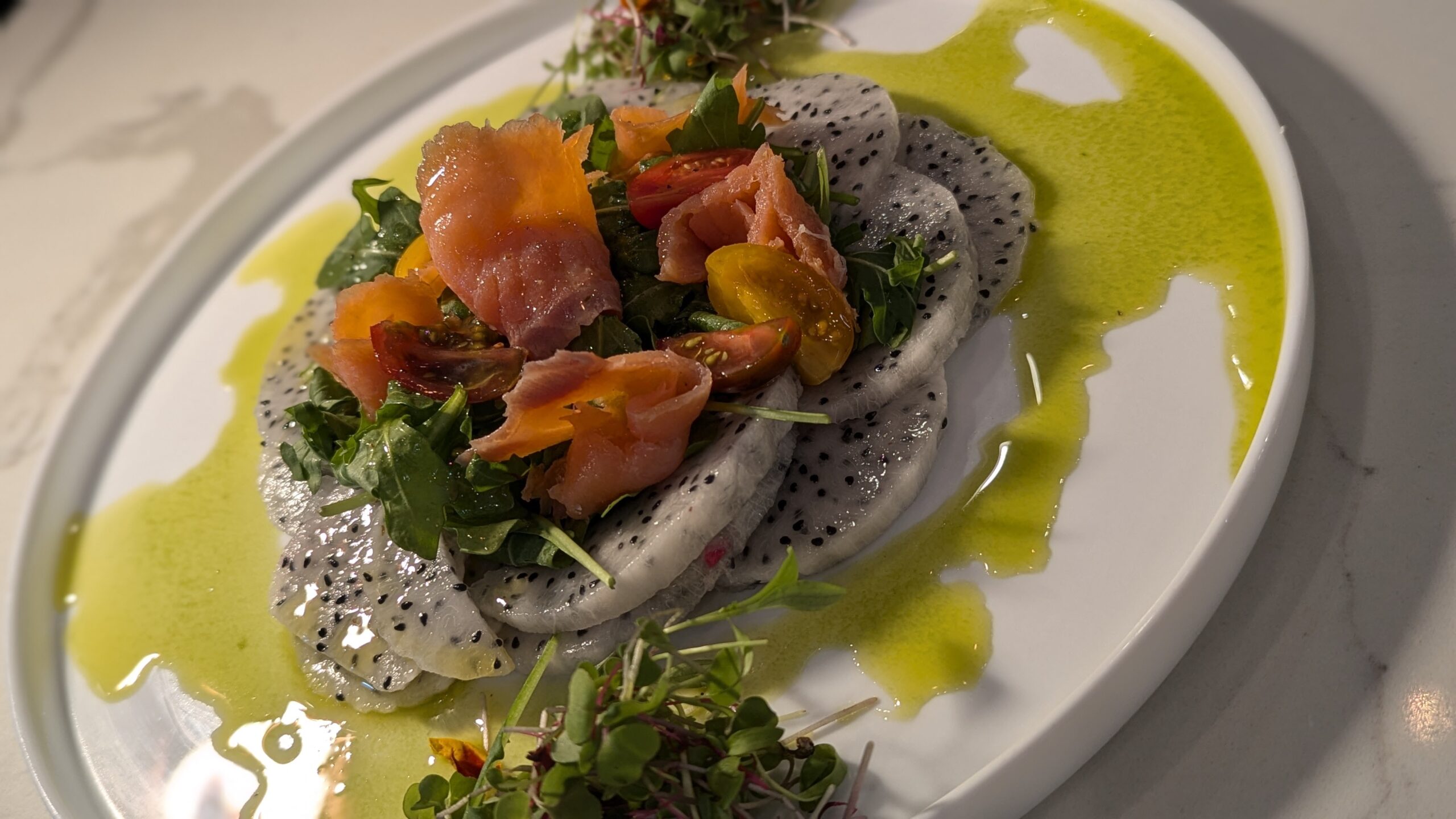 A dish of specialty international cuisine at Pepe & Sale in Stuart, FL.