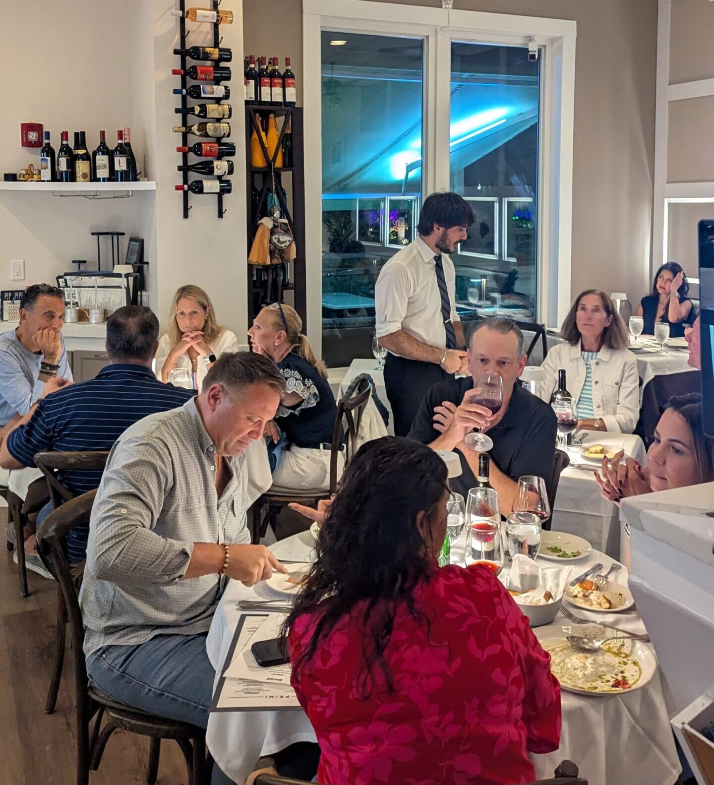 A beautiful table set for a fine dinner experience at Pepe & Sale in Stuart, FL.