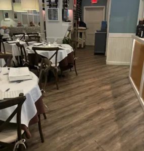 The elegant interior of Pepe & Sale, one of the premier restaurants in Stuart, FL.