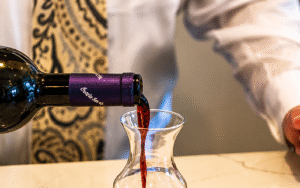 A premium wine pouring experience at the exclusive Pepe and Sale Italian wine dinner in Stuart FL